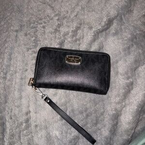 Michael Kors Black Textured Wristlet